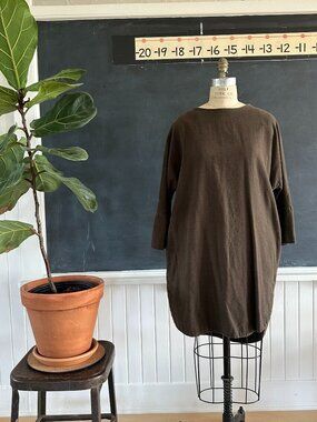BLACK CRANE Oversized Brown Cocoon Dress Size M NWOT